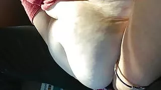 BBW Rubs Her Pussy In Car Until She Has Very Intense Orgasm