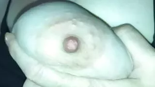 She likes to play with her boobs.