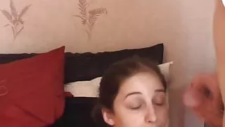 Sasha takes a facial