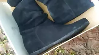 New Suede boots in water