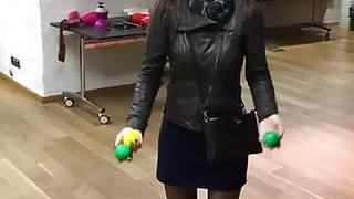 polish girlfriend  in black pantyhose