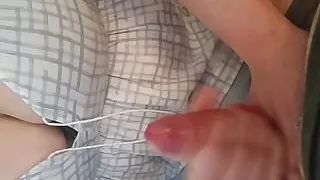 Busty wife jerking me off!