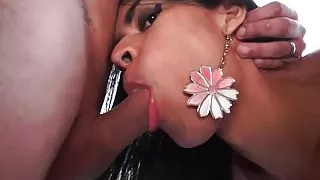 Busty Latina Shamale Outdoor Blowjob