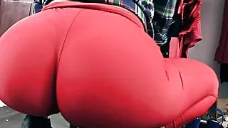 ASS PERFECTION and DEEP CAMELTOE Brunette Babe Spandex Pants