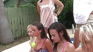 Les amateurs hazed outdoors by sorority babe