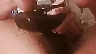 White girl masturbates with BBC dildo