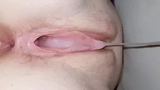 Creampie and gaping pussy