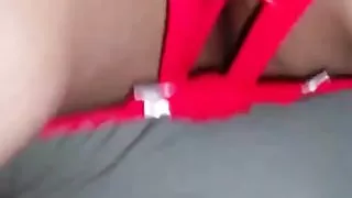 Self pleasuring in red 2