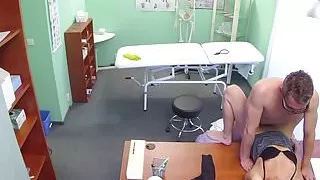 Doctor fucks cleaner before she fingers nurse