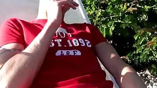 Chain smoker Ryan Connors plays with his tool and cums