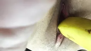Banana fucked myself at work bc I got horny