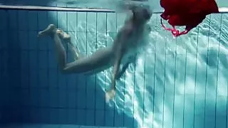 Hot blonde Lucie French teen in the pool