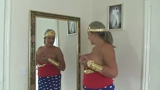 Mature Slut In Cosplay As Wonder Women