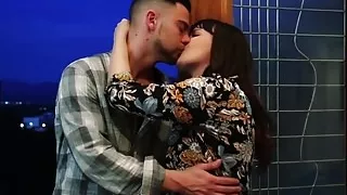 Seductive stepmommy gags on hard cock