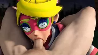 ARMS Twintelle, Min Min and Ribbon Girl 3D Futa!