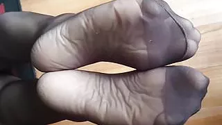 Nylon foot tease 2
