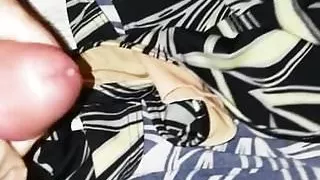 Slave cumming on his wifes bathing suit