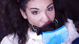 Hot slave gets brutal face fucking and sucks dom's ass clean