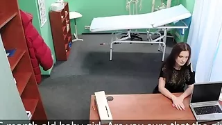Doctor eats and rides patients pussy on desk