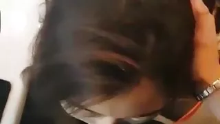 Korean girl gives blowjob