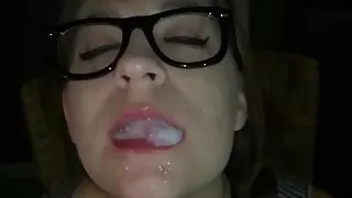 Sucking, swallow and eat cum