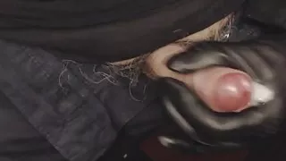 Gloved Handjob witjh cumshot