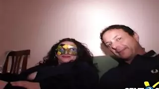 Ganbang with a spinster! She enjoys with his cock in her ass