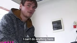 Female Fake Taxi Mechanic gives blonde a full sexual service