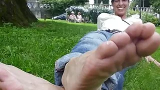 Mature soles in your face