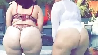 2 Big Fat White BBW Asses Twerkin' - Clip