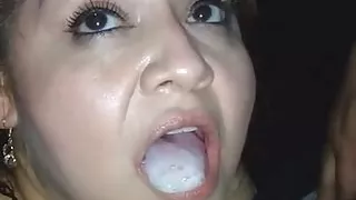 Rae Lynn swallows a load