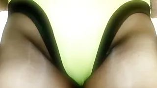 Crossdresser Tanya Han In Green Swimsuit