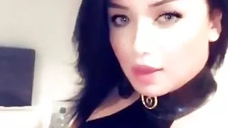 Tranny Dominant Mistress Bianka fucking slave in latex