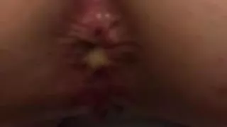 Anal creampie in tattoo chicks arse