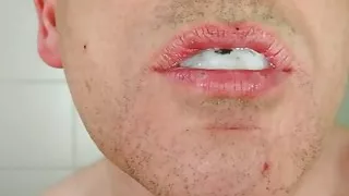 Cum eating in bathroom