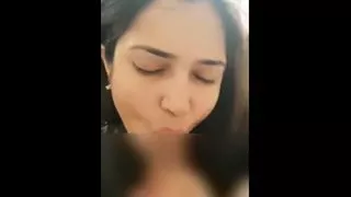 indian girlfriend  sucking cock like she got sweet candy.