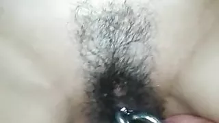 Fucking a Hairy Wet Latina with my Pierced Cock