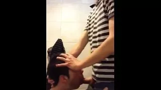 University Bathroom Face Fucking and Cum Swallowing