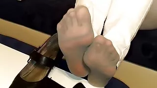 Gray Nylon in white Jeans