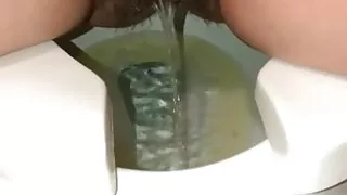 Peeing in public bathroom