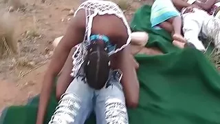 wild outdoor african fuck party