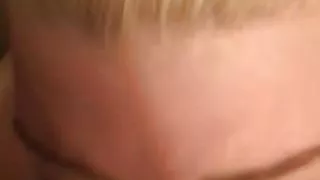 Curvey Blond gaging on cock