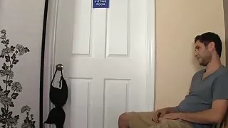 This Guy Starts Touching His Cock To Sexy Dress