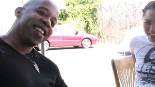 Young asian gets Blackzilla cock injection