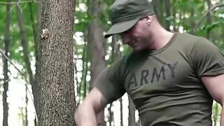 Young military twink getting ganbang by big cocked hunks