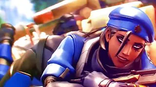 Ana Amari from Overwatch gets pussy hammered Compilation