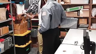 Young perpetrator bouncing on officers huge black cock