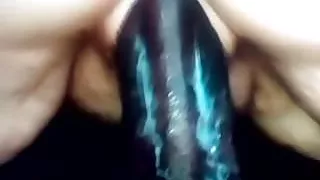 Young girl fucks big black cock and cums