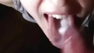 Amateur cum in mouth