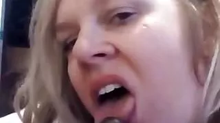 Sexy  blonde sucks big black cock